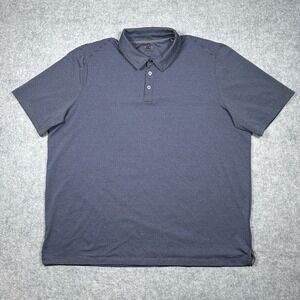 JOHNSTON & MURPHY XC4 Golf Polo Shirt Mens Size XXL 2XL Blue Striped